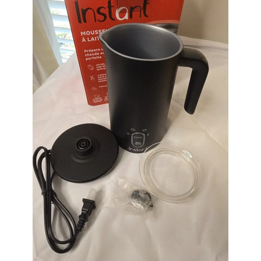 Instant Milk Frother Mousseur A Lait Electric Milk Frother Stainless Steel Black